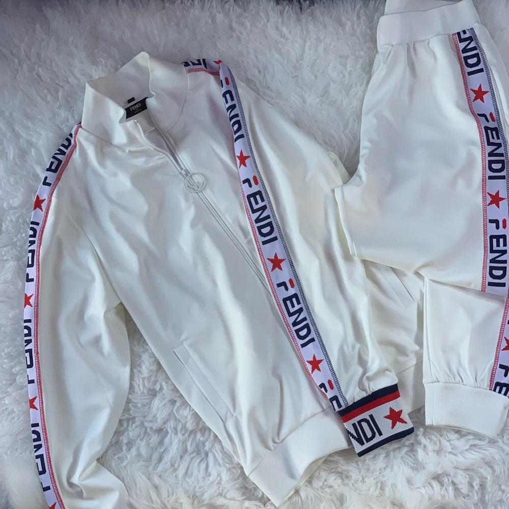 White Fendi Roma Mania tracksuit XL